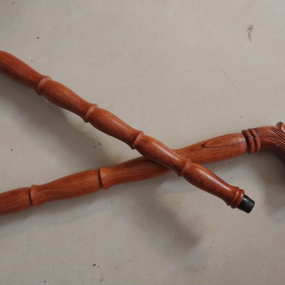 Gậy batoong đầu rồng thân đốt trúc gỗ hương