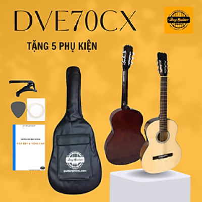 Đàn guitar classic model DVE70CX có EQ 7545R cho ra âm thanh tốt dành cho bạn mới tập