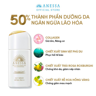 Bộ đôi Kem chống nắng dạng sữa dưỡng da kiềm dầu bảo vệ hoàn hảo + Serum chống nắng dưỡng da nâng tông (Anessa Gold Milk 60ml + Day Serum 30ml)