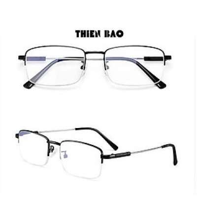 Kính lão thị, kính viễn thị Nam nữ KVM367  Gọng TITANIUM càng dẻo chuẩn độ hàng đẹp xẻ cước chống as xanh