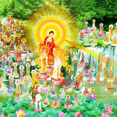 Bộ Tranh Xếp Hình Minh Châu 1000 Mảnh – Tây Phương Tiếp Dẫn (Kích Thước 50x80cm)