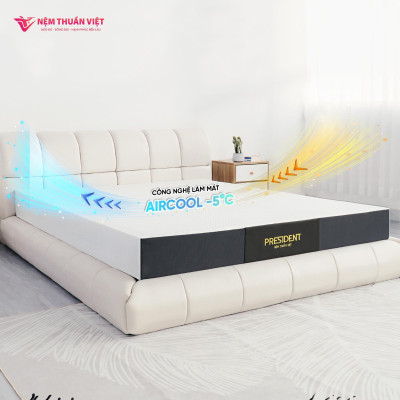 Nệm cao su thiên nhiên hoạt tính Thuần Việt President - Đầy đủ kích thước - Nệm cao cấp, nâng đỡ tuyệt vời