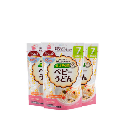 Combo 3 Mì ăn dặm Hakubaku Baby Udon dành cho trẻ từ 7 tháng tuổi