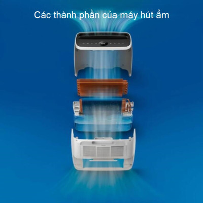 Máy hút ẩm dung tích 4 lít Philips DE3203/00, công suất 395W, diện tích sử dụng 63m2 - Hàng Nhập Khẩu