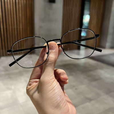 Kính Mắt vuông kim loại Korea bản dày chắc chắn cho nam nữ