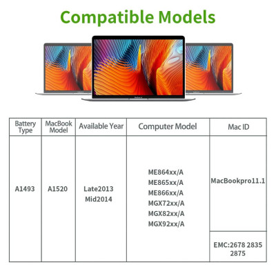 Pin Tương Thích Cho Macbook Pro Retina 13 Inch A1502 ( 2013-2014 ) TEEEMO PC Hàng Nhập Khẩu New Seal