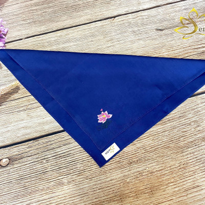 Khăn Tay Thêu Sen Silk 100% Lụa Tơ Tằm Thuần Việt - Silk Handkerchief Hand Embroidery - Pocket Square Silk Handmade - Quà Tặng Đối Tác