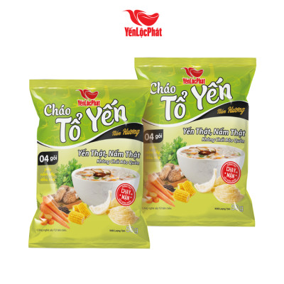 (Combo 10 gói) - Cháo Tổ Yến Chay Nấm Hương Yến Lộc Phát - Ăn liền - Gói 50g
