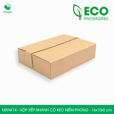 MXNK14 - 16x10x5 cm - 100 hộp carton đóng hàng xếp nhanh có keo niêm phong - Hộp gói hàng, hộp quà