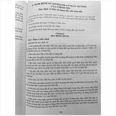 Sách Luật Đất Đai (sửa đổi, bổ sung 2024) – Và Các Văn Bản Hướng Dẫn Thi Hành Về Giá Đất, Bồi Thường, Hỗ Trợ, Tái Định Cư Khi Nhà Nước Thu Hồi Đất (V2427D)