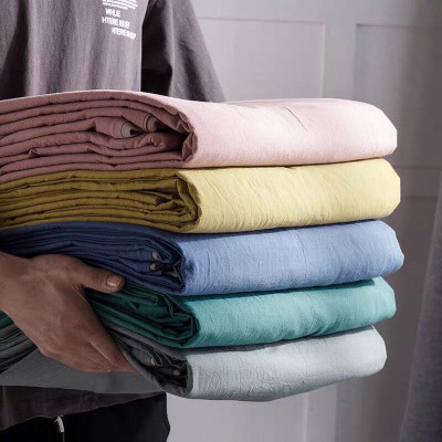 Bộ Ga Gối Cotton Đũi Tici LIDACO Cao Cấp - Trắng