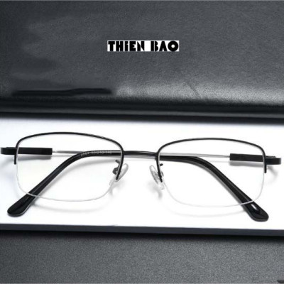 Kính lão thị, kính viễn thị Nam nữ KVM367 càng dẻo chuẩn độ hàng đẹp xẻ cước chống as xanh Gọng TITANIUM