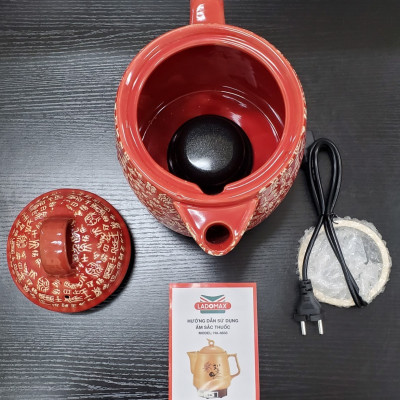 Siêu sắc thuốc tự động ngắt 3.3L Ladomax HA-8833 có chuông báo, thân tráng men, ấm tự chuyển sang chế độ hâm-Hàng chính hãng