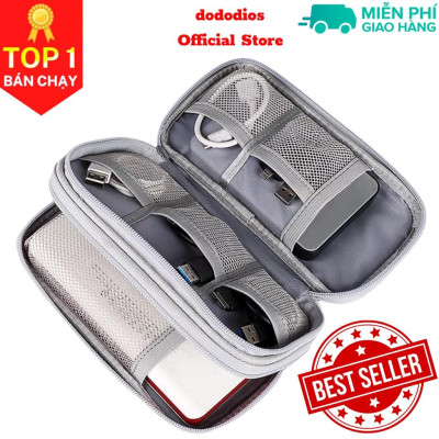Túi phụ kiện công nghệ đựng pin sạc dự phòng, điện thoại, cáp sạc usb, tai nghe có quai cầm - Hàng chính hãng dododios