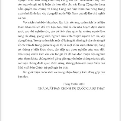 Tính Trước Nguy Cơ - Suy Ngẫm Sau 20 Năm Đảng Cộng Sản Liên Xô Mất Đảng - ST