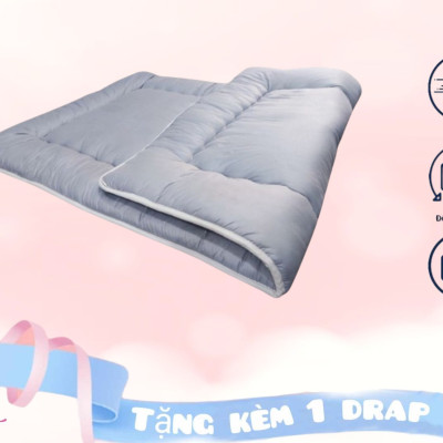 Nệm Topper Nệm Bông Cao Cấp Hàng Xuất Khẩu 1MX2M,1M2X2M,1M4X2M,1M6X2M,1M8X2M Tặng Kèm Drap Nệm
