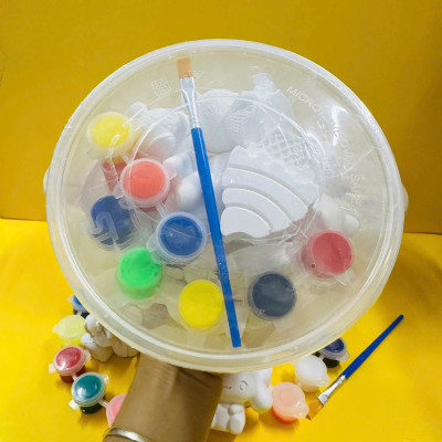 Sét Tô Tượng Thạch Cao Hộp 10 Con Nhiều Hình Dễ Thương Cho Bé Đã Bao Gồm Cọ Và Màu Nước, An Toàn Khi Sử Dụng