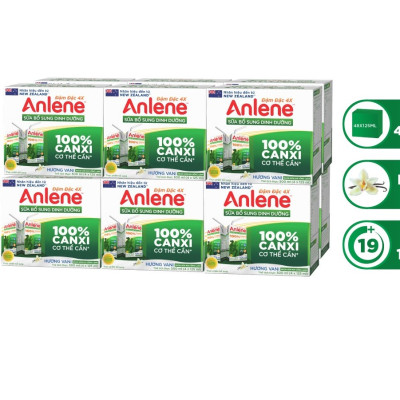 Thùng 48 Hộp Sữa Anlene Đậm Đặc 4X Ít Béo Hương Vani (12 x 4 x 125 ml)