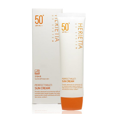 Kem chống nắng thảo dược đa năng hoàn hảo không kích ứng da Welcos Herietta UV System Perfect Multi Sun Cream SPF50 PA++ +  tặng móc khóa