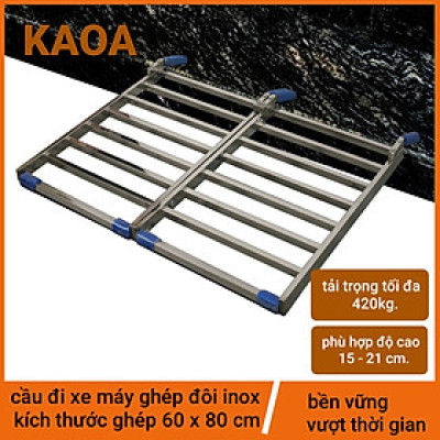 CẦU ĐI XE MÁY GHÉP ĐÔI INOX . kt 60x80
