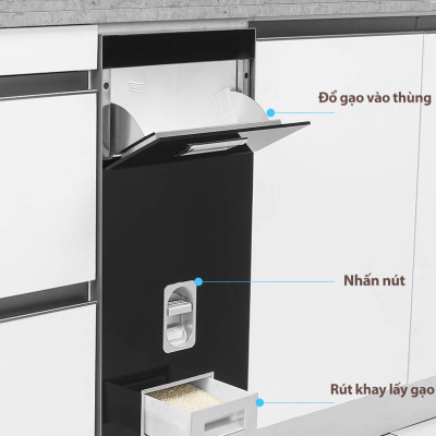Thùng gạo âm tủ mặt gương chất lượng giá tốt cam kết giao đúng màu