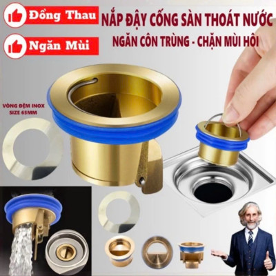 Bộ 2 Nắp Đậy Cống Thoát Nước Bằng Đồng – Giải Pháp Ngăn Mùi Hôi, Côn Trùng Xâm Nhập Loại Tốt