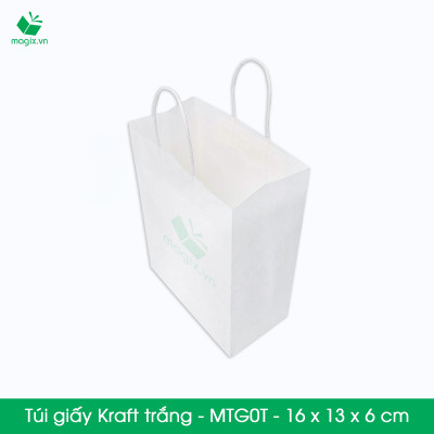 MTG0 MTG0T - 16x13x6 cm - Combo 200 túi giấy Kraft Nhật cao cấp