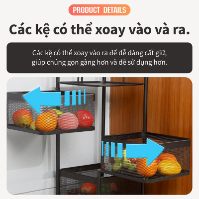 Kệ Đa Năng Kệ thép Carbon 2858,Kệ nhà bếp, Kệ đa năng Cao Cấp Kệ Để Đồ Nặng Siêu Gọn Cho Nhà Bếp