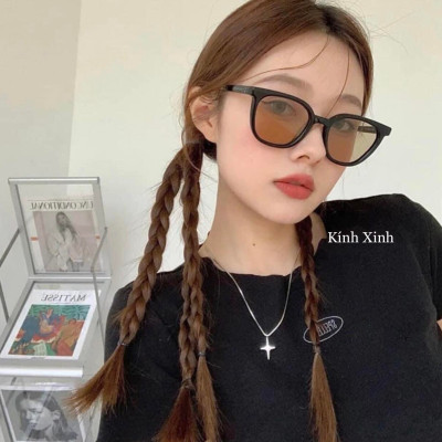 Kính mát nữ thời trang mắt vuông gọng nhựa màu nâu