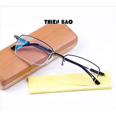 Kính lão thị, kính viễn thị Nam nữ KVM367 hàng đẹp  chống as xanh Gọng TITANIUM xẻ cước càng dẻo chuẩn độ