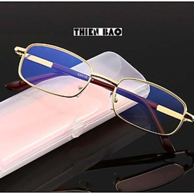 Kính lão thị, viễn thị toàn viền, kim loại NAM NỮ VÀNG GOLD PUMA02 tròng phản quang  chống mỏi chuẩn độ cao cấp