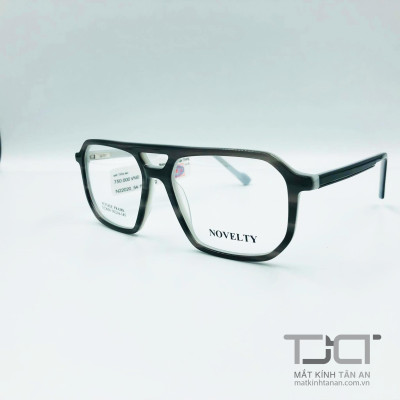 GỌNG KÍNH CẬN PHOM VUÔNG, 2 CẦU UNISEX THỜI TRANG CHÍNH  HÃNG NOVELTY N22020