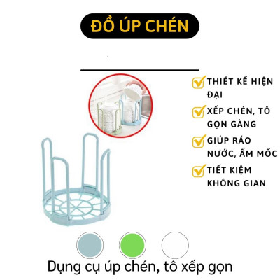 Combo 2 Kệ Úp Chén Bát Ráo Nước Tiết Kiệm Không Gian Kích Thước 14x14x15cm PaKaSa - Hàng Chính Hãng