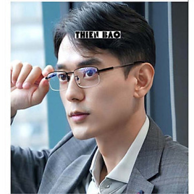 Kính lão thị, kính viễn thị Nam nữ KVM367 hàng đẹp xẻ cước chống as xanh  chuẩn độ Gọng TITANIUM càng dẻo