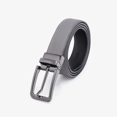 Thắt Lưng Nam Khóa Cài Xoay Hai Mặt GENCE LG41 Da Bò Cao Cấp Phối Phụ Kiện Đen