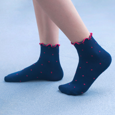 Tất vớ nữ bèo nhún Vintage Kikiya cao cấp Hàn Quốc W-C-025