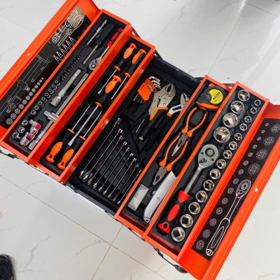 Thùng đồ nghề sửa chữa di động 85 Chi Tiết, sửa chữa xe chuyên dụng 85 chi tiết có hộp đựng đồ