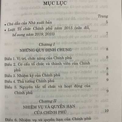 Luật Tổ Chức Chính Phủ ( sửa đổi, bổ sung năm 2019, 2023)