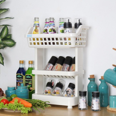 Kệ Đa Năng 3 Tầng Bằng Nhựa Cao Cấp Nachi Plus Inochi Nhật Bản - Dùng Trong Nhà Bếp, Phòng Tắm, Phòng Ngủ (298 x 190 x 376 mm)