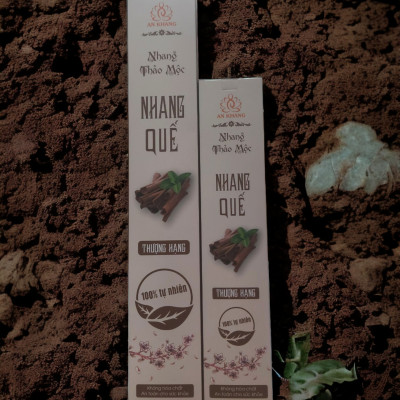 Hộp 100 nén nhang Quế dài 29cm -không sử dụng hóa chất, ít khói, mùi hương dịu nhẹ