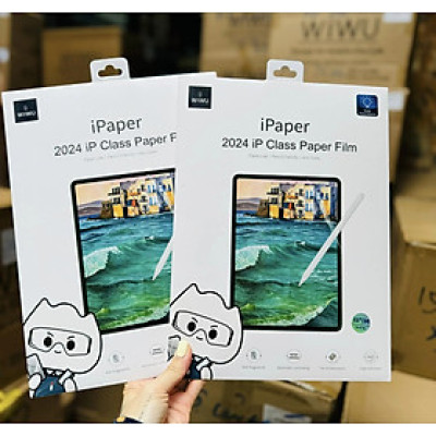 [iPad Air 6 M2] Miếng dán màn hình Paperlike cho iPad Air 6 M2-11 inch 2024. iPad Air 6 M2 - 13 inch 2024 hiệu WIWU dán nhám, chống bám vân tay, viết vẽ như trên giấy cao cấp - Hàng chính hãng.