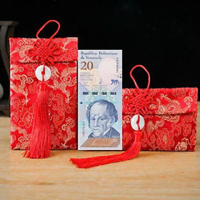 Túi gấm con báo loại 20 Venezuela sưu tầm, làm quà tặng