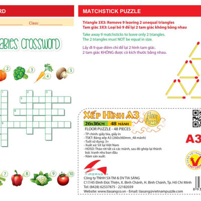 Xếp hình Tia Sáng  Bạn Thân (48 Mảnh Ghép) - Tặng kèm câu đố mặt sau cho bé