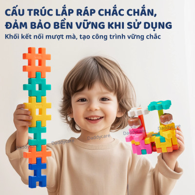 Bộ xếp hình lắp ghép 3D cho bé Mideer Waffle Building Blocks
