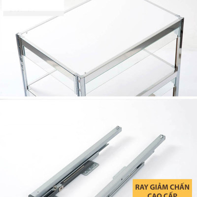 Giá dao thớt gia vị đa năng cho tủ bếp chất liệu inox hộp chính hãng Grob