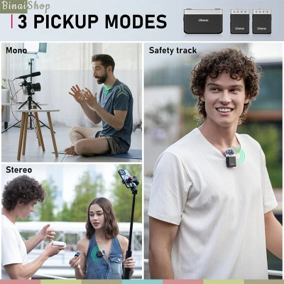 Ulanzi AM18 - Micro Cài Áo Không Dây Kênh Đôi Cho Máy Ảnh, Điện Thoại, Bộ Nhớ Trong 8GB, Thời Lượng Pin 20 Giờ - Hàng chính hãng