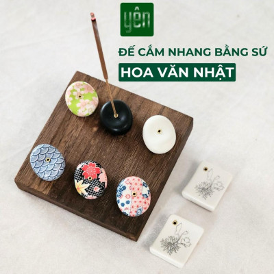 Đế Cắm Nhang Thảo Mộc Bằng Gốm Sứ Yên Tối Giản Dùng Thiền, Yoga Dâng Hương Trang Trí Thư Giãn