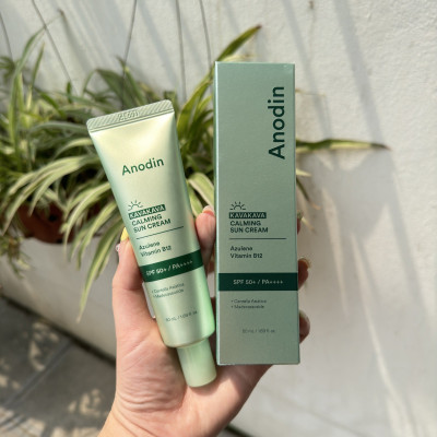 Kem chống nắng rau má kiềm dầu nâng tông cho da dầu, nhạy cảm Anodin Kava Kava Calming Suncream 50ml