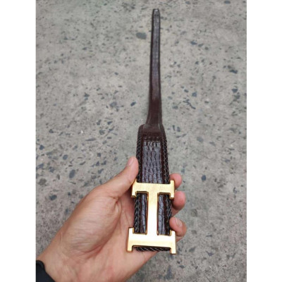 Dây thắt lưng cá sấu bản lớn có Đan viền thủ công. Cắt liền tấm da bụng cá sấu siêu bền!