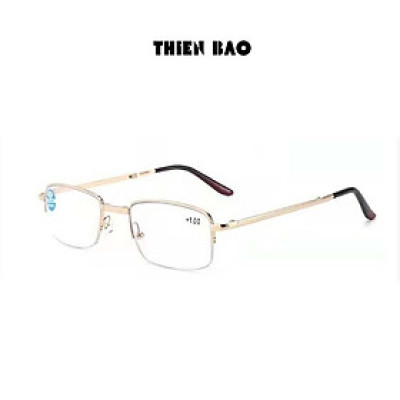 Kính lão thị, viễn thị đọc sách Nam nữ gấp gọn ( Tặng bao da đeo hông) KVT1510 tròng Nhật xẻ cước loại tốt mạ crom bền đẹp